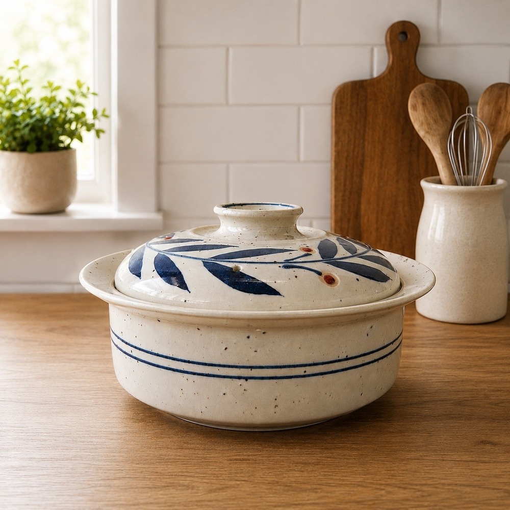 Vintage Otagiri Japan Hand Crafted Covered Stoneware Casserole Serving Dish